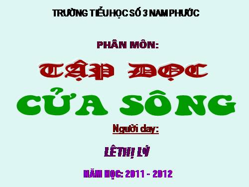 Tuần 25. Cửa sông