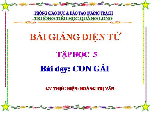 Tuần 29. Con gái