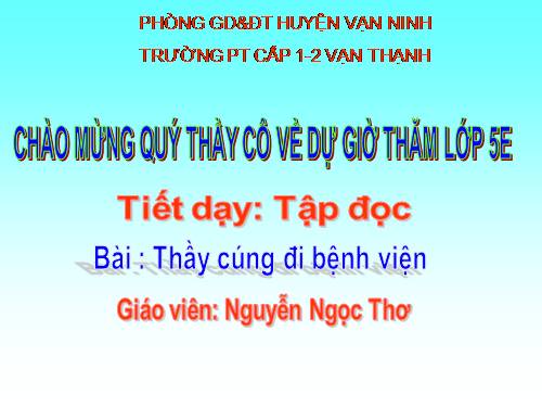 Tuần 16. Thầy cúng đi bệnh viện