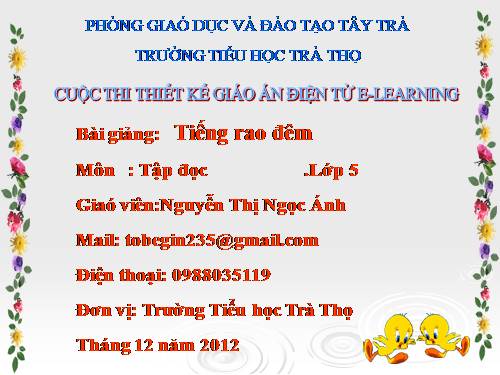 Tuần 21. Tiếng rao đêm