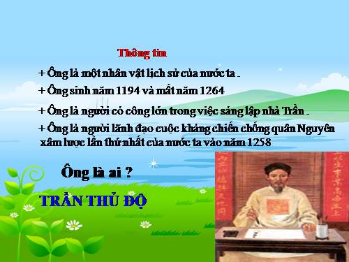 Tuần 20. Thái sư Trần Thủ Độ