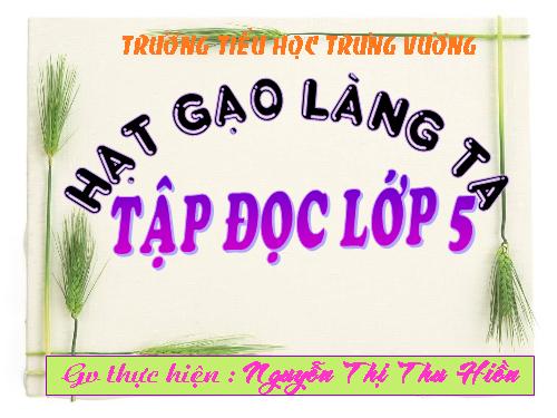 Tuần 14. Hạt gạo làng ta