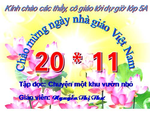 Tuần 11. Chuyện một khu vườn nhỏ