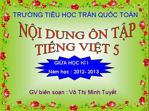 Tuần 10. Ôn tập Giữa Học kì I