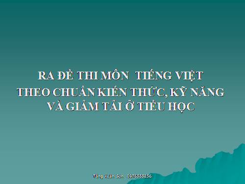 Hướng dẫn ra đề thi.