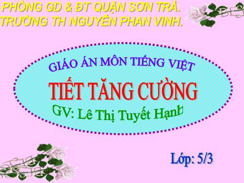 tiết tăng cường môn Tiếng Việt