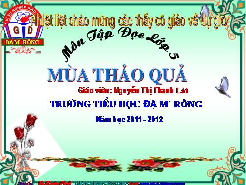 Tuần 12. Mùa thảo quả