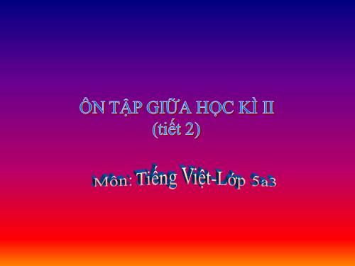 Tuần 28. Ôn tập Giữa Học kì II