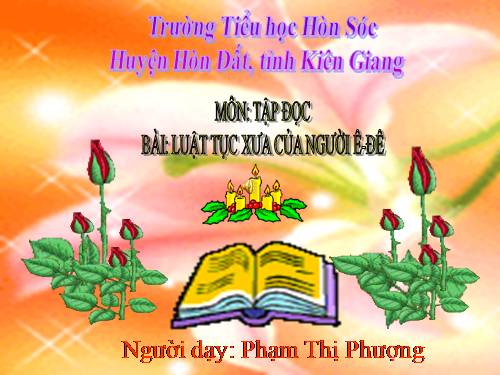 Tuần 24. Luật tục xưa của người Ê-đê