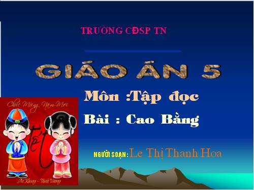 Tuần 22. Cao Bằng