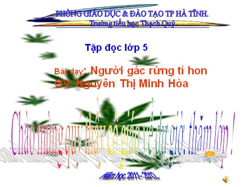 Tuần 13. Người gác rừng tí hon