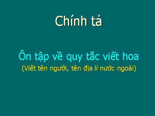 Chính tả (TC): Viết hoa tên nước ngoài