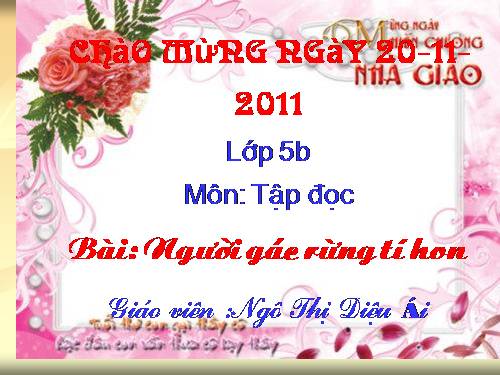 Tuần 13. Người gác rừng tí hon