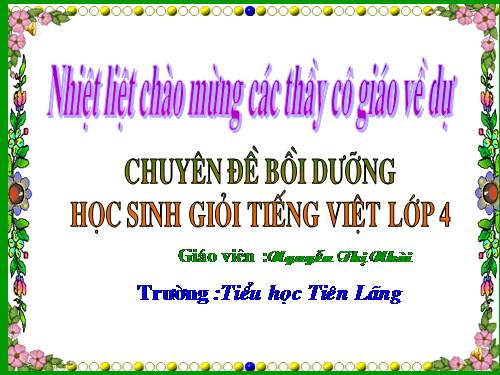 Chuyen de on tap HSG mon TV lop 4