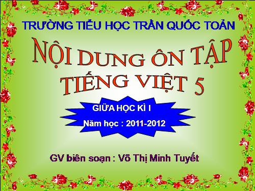Tuần 10. Ôn tập Giữa Học kì I