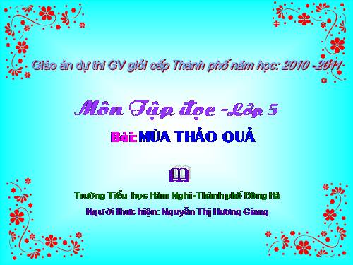 Tuần 12. Mùa thảo quả