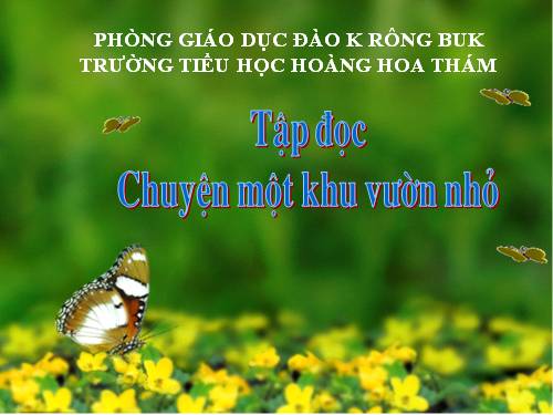 Tuần 11. Chuyện một khu vườn nhỏ