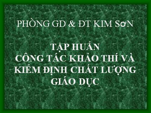 BÀI GIẢNG KIỂM ĐỊNH CHẤT LƯỢNG