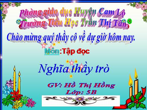 Tuần 26. Nghĩa thầy trò