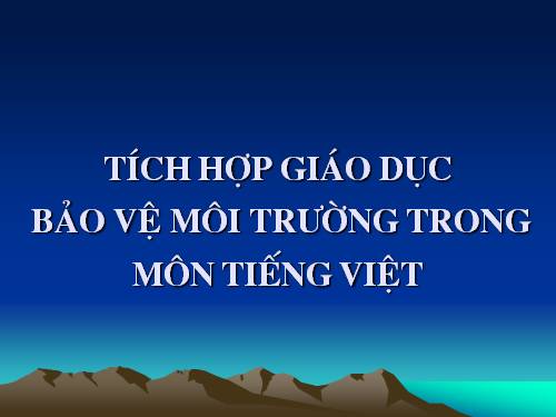 GD môi trường Phần I