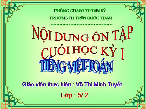 Tuần 18. Ôn tập Cuối Học kì I