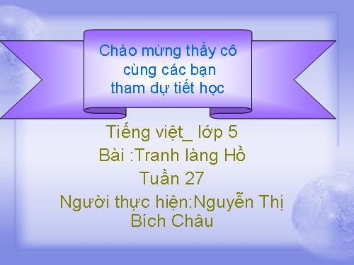 Tuần 27. Tranh làng Hồ