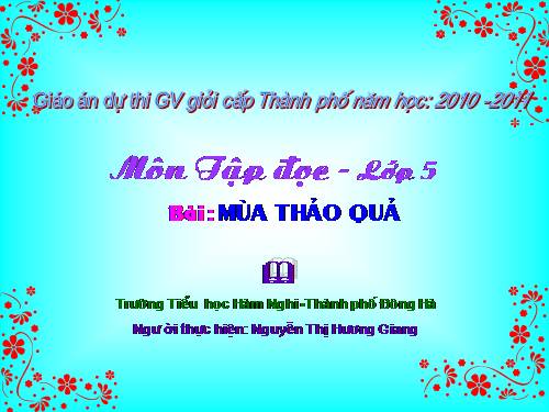 Tuần 12. Mùa thảo quả