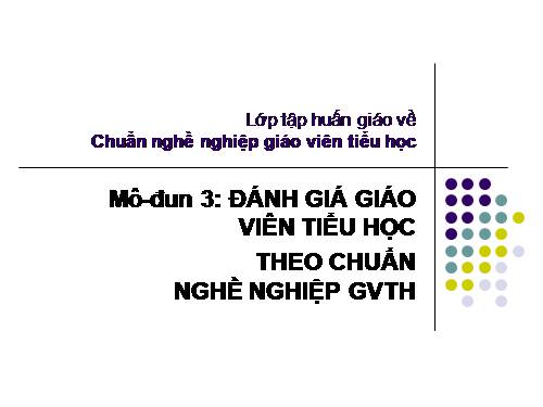 Chuẩn nghề nghiệp GVTH