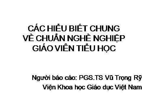 Chuẩn nghề nghiệp GVTH