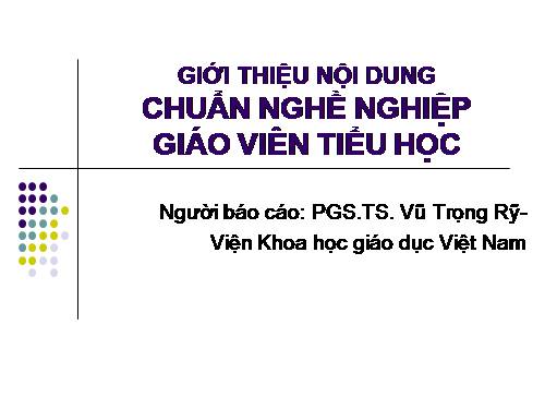 Chuẩn nghề nghiệp GVTH