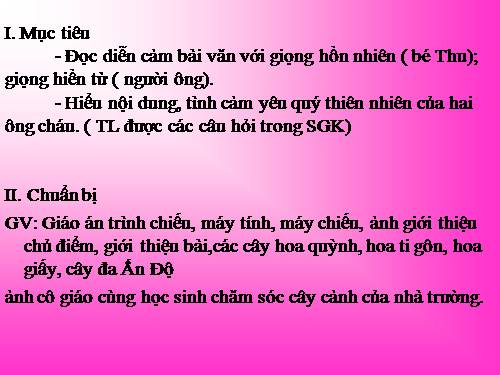 Tuần 11. Chuyện một khu vườn nhỏ