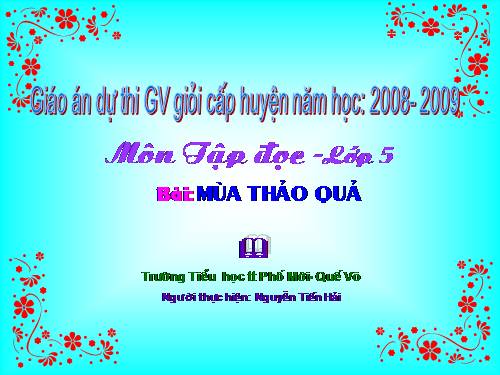 Tuần 12. Mùa thảo quả