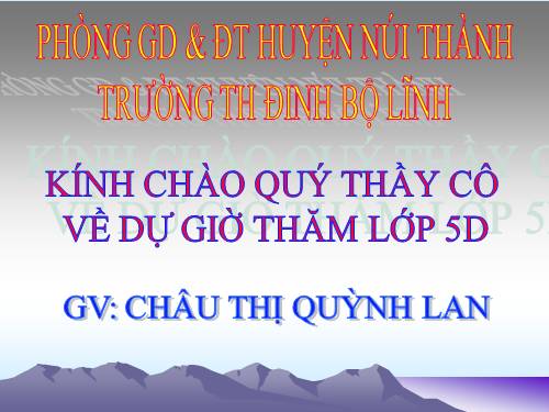 Tuần 11. Chuyện một khu vườn nhỏ