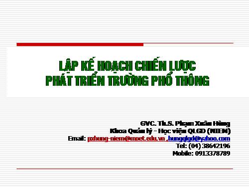 Kế hoạch chiến lược trường phổ thông