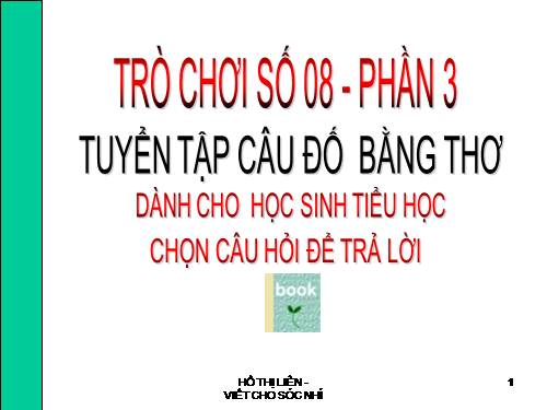 Câu đố cho bé tiểu học-P3