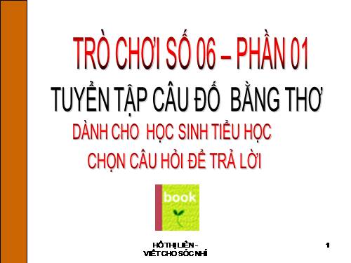 Câu đố cho bé tiểu học-P1