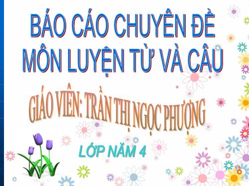 Báo cáo Chuyên đề: Luyện từ và câu