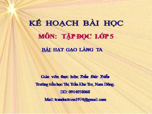 Tuần 14. Hạt gạo làng ta