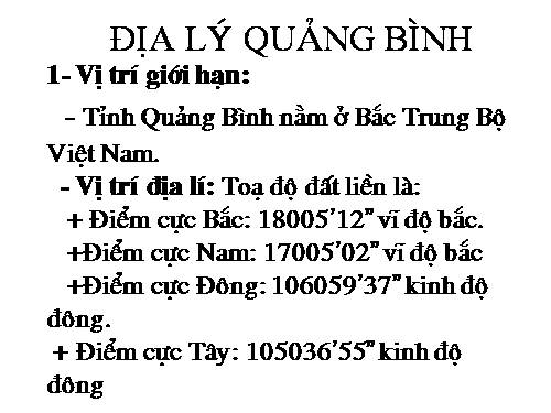 Địa lí Quảng Bình