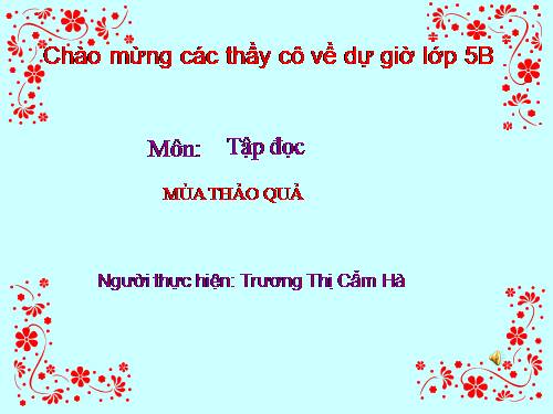 Tuần 12. Mùa thảo quả