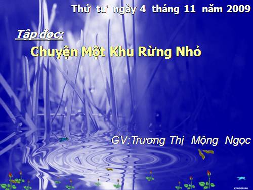 Tuần 11. Chuyện một khu vườn nhỏ