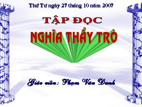 Tuần 26. Nghĩa thầy trò