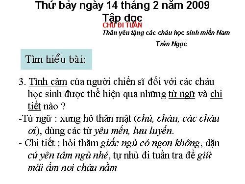 Tuần 23. Chú đi tuần