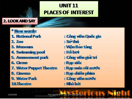 Unit 11. Places of interest