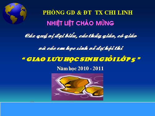 Giao lưu học sinh giỏi lớp 5 - Năm học 2010 - 2011