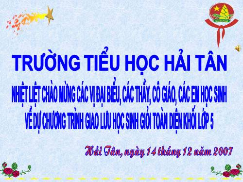 Giao ­lưu học sinh lớp 5 Hải Tân