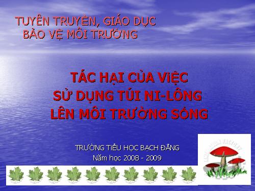 GIAO DUC MOI TRUONG -TAC HAI CUA VIEC SU DUNG TUI NILON