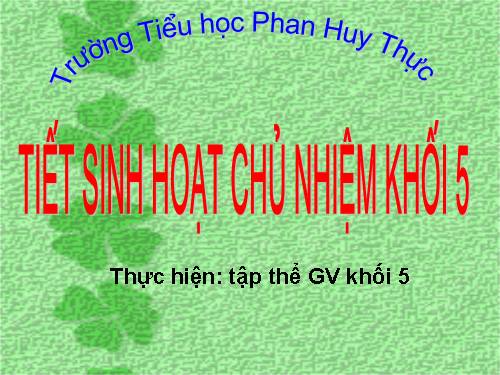 Sinh hoạt chủ nhiệm