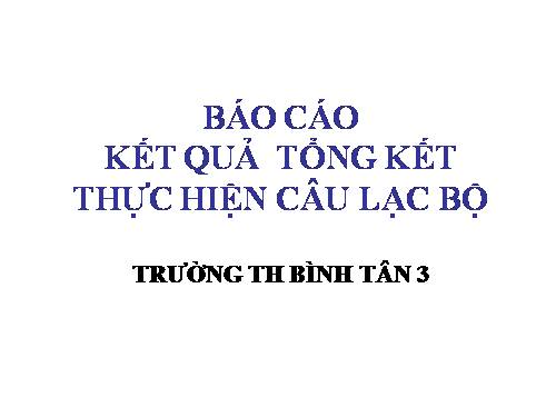 BÁO CÁO TỔNG KẾT SINH HOẠT CHUYÊN MÔN