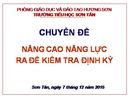 Chuyên đề ra đề kiểm tra